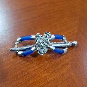 Blue and Silver Flip Flop Flexible Hair Clip